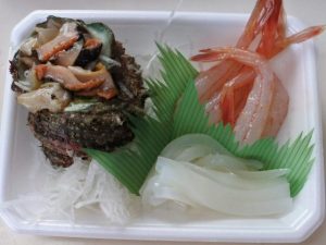 お刺身３種盛Cセット（ヤリイカ、甘えび、サザエ）