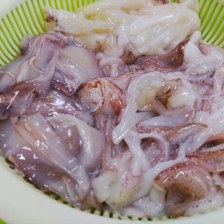 【冷凍】シロイカ(またはヤリイカ) のゲソと耳(300g)境港産 - かやの鮮魚店